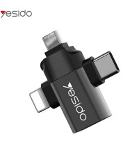 Yesido GS15 3in1 OTG USB3.0 Converter (U-to-M+L+C), темно-серый