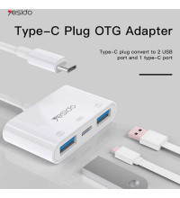 Yesido GS17 Type-C to 2 USB3.0 + PD Adapter, 10cm, белый