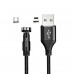Yesido CA68 2-in-1 540 Rotation Magnetic Cable (M+L), 2.4A, 1m, магнитный, в оплетке, black
