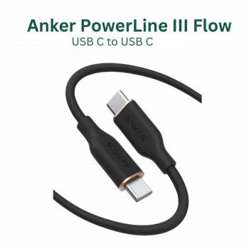 Anker PowerLine III Flow USB-C to USB-C Cable, 240w, 0.9m (A8552P12) black