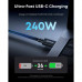 Anker Prime Thunderbolt 5 C to C Cable, 240w, 80Gbs, 2*8K60Hz, A84N1, оплетка, 1m, black