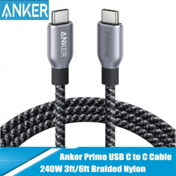 Anker Prime USB-C to USB-C Cable, 240w, 0.9m, 300т. сгибов (A88E2611) черный