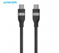 Anker USB-C to USB-C Ultra Soft Cable, 240w, 35000 bends, оплетка, 0.9m (A82E2611) black