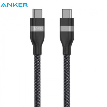 Anker USB-C to USB-C Ultra Soft Cable, 240w, 35000 bends, оплетка, 0.9m (A82E2611) black
