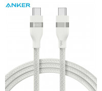 Anker USB-C to USB-C Ultra Soft Cable, 240w, 35000 bends, оплетка, 0.9m (A82E2621) white