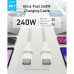 Anker USB-C to USB-C Ultra Soft Cable, 240w, 35000 bends, оплетка, 0.9m (A82E2621) white