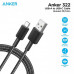 Anker 322 USB-A to USB-C Cable, 0.9m, 3A, 12000 сгибов, черный