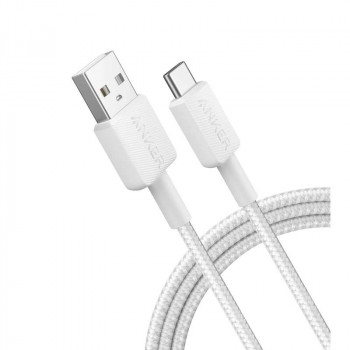 Anker 322 USB-A to USB-C Cable, 0.9m, 3A, 12000 сгибов, белый