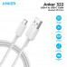 Anker 322 USB-A to USB-C Cable, 0.9m, 3A, 12000 сгибов, белый
