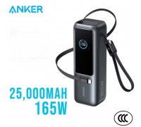 Anker Zolo Power Bank 25000mAh 165W, LED, 2 кабеля USB-C, CCC (A1695) черный