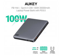 Aukey Sprint X 20K 100w Laptop power bank 20000mah, PD 100w, PB-Y44, gray