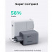 Aukey Comet Mix 3 67W 3-Port Wall GaN Charger (U+C+C), 67w max, PA-C3, gray
