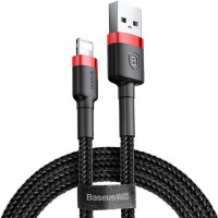 Baseus Cafule Cable, 8pin, 2m, 1.5 Amax, в оплетке (CALKLF-C19) black with red