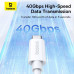 Baseus Superior Series 2 USB4 Cable, 1m, PD 240w, 40Gbps, 8K@60Hz, model CB000066, white