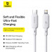 Baseus Silky Charging Cable, Type-C to iP PD20W, 1m, 10000 bending, силикон, model CB000116, white