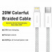 Baseus Dynamic Series Data Cable, Type-C to Lightning iP PD20W, 1m, 20W, оплетка  (CALD000002) white