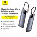 Baseus Metal Gleam Series II 10-in-1 HDMI 4K60Hz+USB3.2+SD/TF+1G LAN+PD100w+USB-C 3.2+AUX+2xUSB2.0