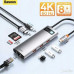 Baseus Metal Gleam series 8-in-1, Type-C to HDMI 4K60Hz+3xUSB3.0+1GBps LAN+TF/SD+PD100w (WKWG080113)