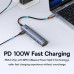 Baseus UltraJoy Series 6-in-1, Type-C to HDMI 4K60Hz+2xUSB3.0+1xUSB2.0+USB-C 3.0+PD100w, BS-OH166