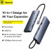 Baseus UltraJoy Series 10-in-1, HDMI 4K60Hz+3xUSB3.0+TF/SD+LAN1Gbps+VGA+3.5mm+PD100w, BS-OH112