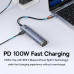 Baseus UltraJoy Series 6-in-1, Type-C to HDMI 4K30Hz+2xUSB3.0+1xUSB2.0+USB-C 3.0+PD100w, BS-OH164