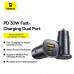Baseus GoTrip DP1 Car Charger, U + C 30W, BS-C15C1, C00072300123-00, black 