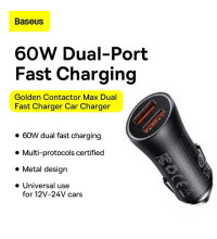 Baseus Golden Contactor Max Dual Car Charger, U+U 30w+30w, model CCJDZ-MU (CGJM000013) dark gray