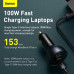 Baseus Qualcomm QC5 Technology Car Charger C+C+U 160W Set  (TZCCZM-0G) gray