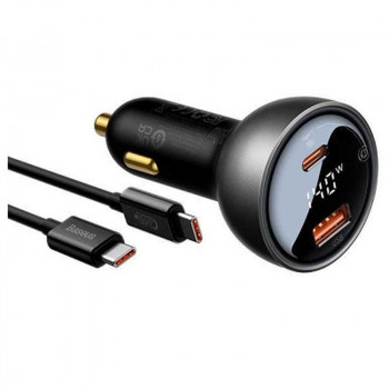 Baseus Supreme Digital Display PPS Car Charger U+C set, PD100w, USB 30w, model CCZX-100C (CCZX-01) 