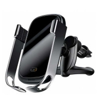 Baseus Rock-solid Vehicle Bracket Wireless Charger, автозажим, на решетку (WXHW01-01) black