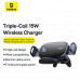 Baseus LightChaser Series Triple-Coil Wireless Charging Electric Car Mount, Qi 15w, model BS-CM029