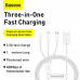 Baseus 3-in-1 Superior Series Cable (M+L+C), 3.5A, 1m white