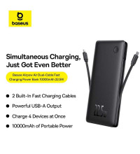 Baseus Airpower Lite Power Bank 10000mah 22.5w, PD 20W, building C&L cable, PPAP2-10A, black