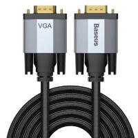 Baseus Enjoyment Series VGA male to VGA Male Cable, 2m, в оплетке (CAKSX-U0G) black