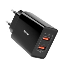 Baseus Speed Mini Dual U QQ, 2xUSB QC3.0, 18w, 3A, TC-012QQ (CCFS-V01) black