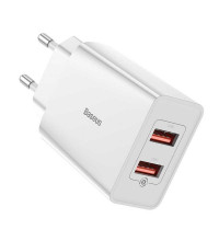 Baseus Speed Mini Dual U QQ, 2xUSB QC3.0, 18w, 3A, TC-012QQ (CCFS-V02) white