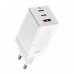 Baseus GaN 3 Pro Quick Charger C+C+U, 65w, USB QC 60w, cabel C-C 100w, CCGAN65E3 (CCGP050102) white