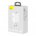 Baseus GaN 3 Pro Quick Charger C+C+U, 65w, USB QC 60w, cabel C-C 100w, CCGAN65E3 (CCGP050102) white