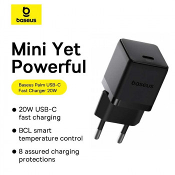 Baseus Palm Fast Charger 1C 20W EU (CCZC20CE) P10111602113-00 black