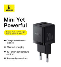 Baseus Palm Fast Charger C+U 20W EU (CCZC20UE) P10111608113-00 black