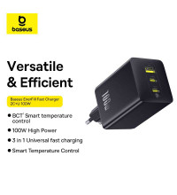 Baseus EnerFill FE11 Fast Charger 2C+U, 100w max, CCXFK100CE black