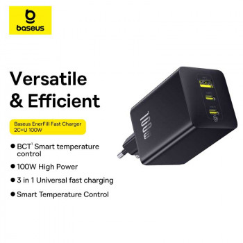 Baseus EnerFill FE11 Fast Charger 2C+U, 100w max, CCXFK100CE black