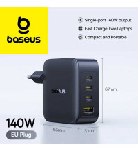 Baseus EnerFill FH11 Fast Charger 3C+U, 140w max, E0121J00 black