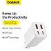 Baseus GaN 6 Pro Quick Charger 2C+2U, 65w, кабель C-C 100w, CCGAN65E6 (P101623701213-00) white