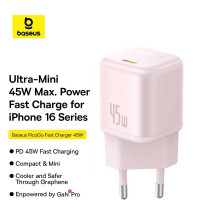 Baseus PicoGo Fast Charger 1C 45W EU (CCGAN45CE) P10176800413-00 pink