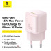 Baseus PicoGo Fast Charger 1C 45W EU (CCGAN45CE) P10176800413-00 pink