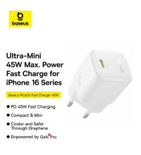 Baseus PicoGo Fast Charger 1C 45W EU (CCGAN45CE) P10176800213-00 white