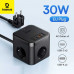 Baseus PowerCombo Cube Power Strip 7-in-1, 3xAC + 2U + 2C, 30W, 1.5m, BPS30-3E, black
