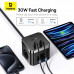 Baseus PowerCombo Cube Power Strip 7-in-1, 3xAC + 2U + 2C, 30W, 1.5m, BPS30-3E, black