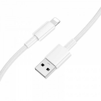 Borofone BX117 Source Charging data cable, 8-pin, в оплетке, 1m, white